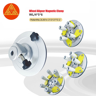 Abrazadera magnética para alineación de ruedas de automóviles